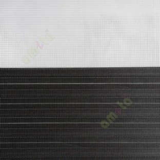 Black color horizontal stripes textured finished background with transparent net finished fabric zebra blind